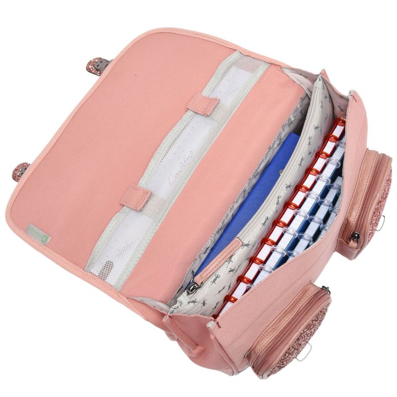 Cartable A4 maternelle Glossy Pink (35 cm) Caméléon Produit ouvert 4