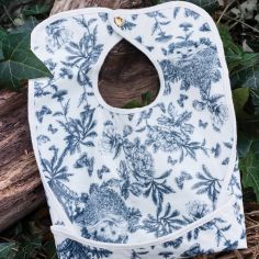 Bavoir enduit Toile de Jouy bleu marine - Tartine et Chocolat