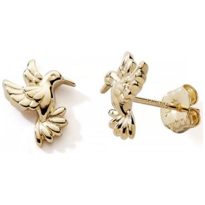 Boucles d'oreilles à vis Colibri (or jaune 375°)