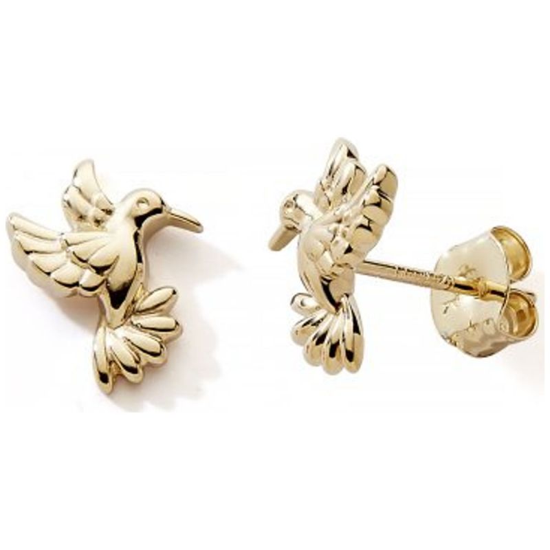 Boucles d'oreilles à vis Colibri (or jaune 375°) Baby bijoux Produit 1