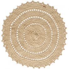 Tapis rond Gypsy coton beige (120 cm)  par Varanassi