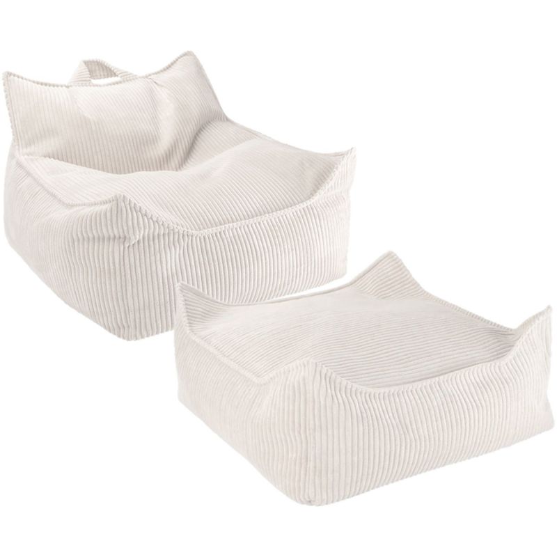 Fauteuil pouf et repose-pieds Marshmallow velours côtelé Wigiwama Produit 1