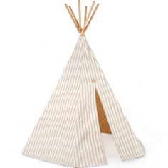 Tipi Arizona Taupe Stripes Natural (158 x 128 cm) - Nobodinoz