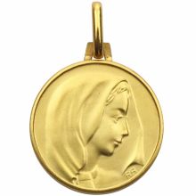 Médaille Vierge profil 16 mm (or jaune 375°)  par Maison Augis