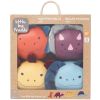 Set de 4 balles doudous Les Dooballs Les Amis Dinos  par Little Big Friends