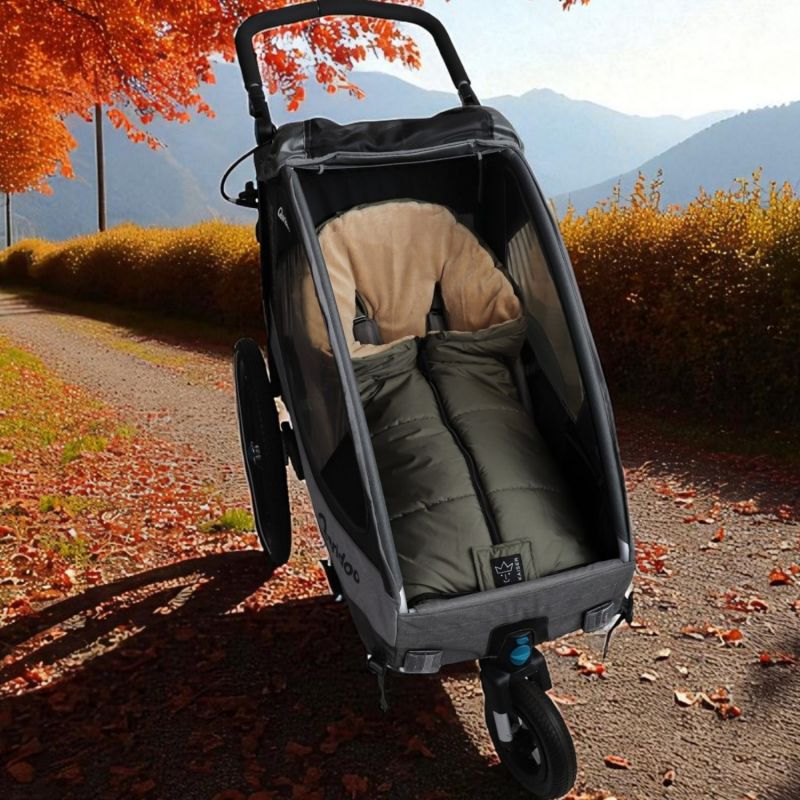 Chancelière thermique  SANDY kaki et camel pour poussette Kaiser Produit 7