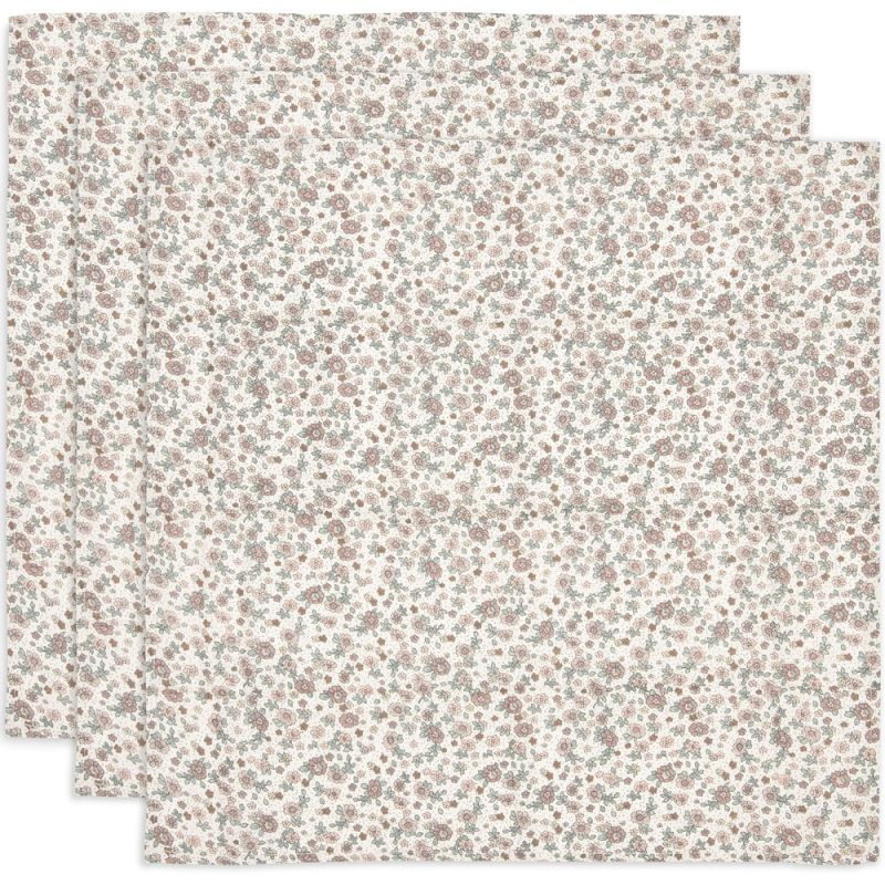 Lot de 3 langes en gaze de coton Retro Flowers (70 x 70 cm) Jollein Produit 1 grande taille