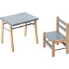 Table d'enfant en bois Gabriel hybride bleu gris (50 x 40 cm)  par Combelle