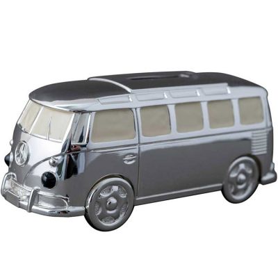 Tirelire Mini Van personnalisable (métal argenté)  par Daniel Crégut