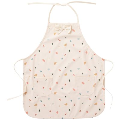 Tablier de cuisine nœud papillon en tissu imperméable terrazzo