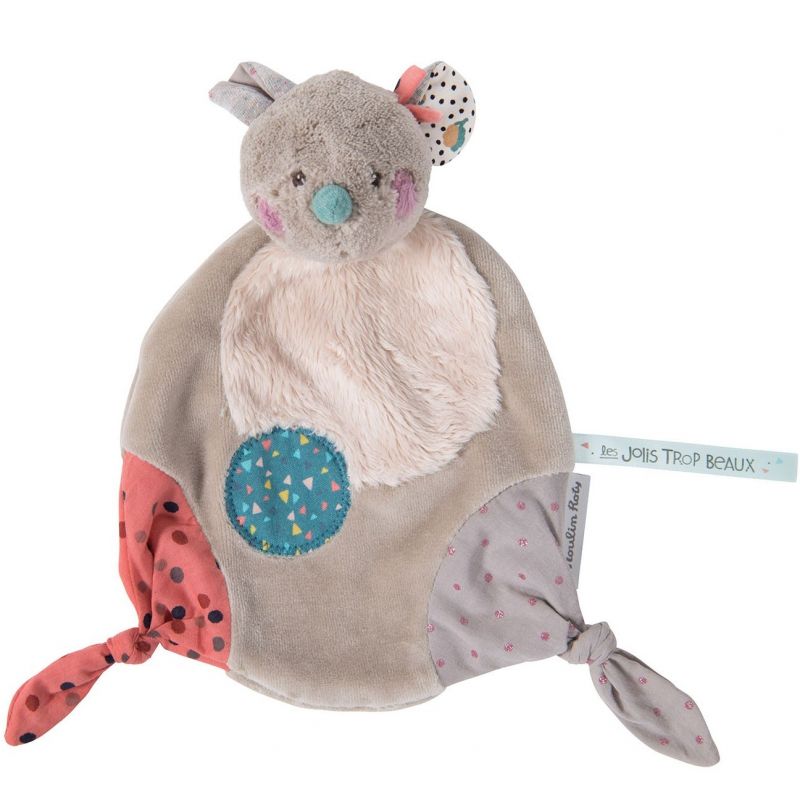 Doudou attache sucette souris Les jolis trop beaux (26 cm) Moulin Roty