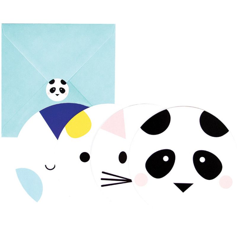 Lot de 8 cartes d'invitation Baby Animals My Little Day