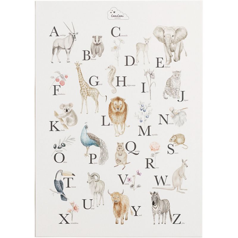 Grande affiche A2 Alphabet animaux Cam Cam Copenhagen Produit 1 grande taille