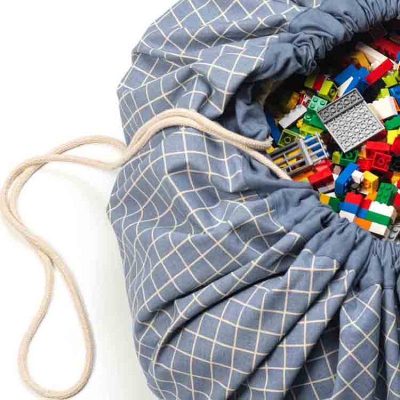 Sac à jouets 2 en 1 Noomad Original Organic Grid Blue Play&Go Produit 3