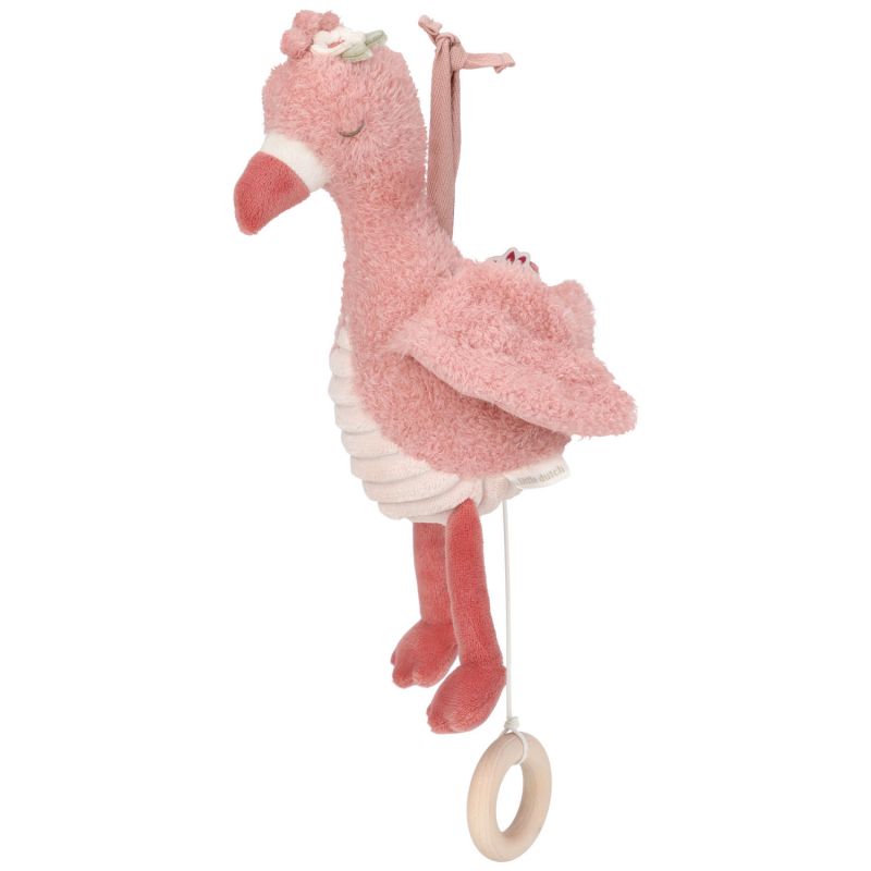Peluche musicale à suspendre Flamant rose Safari Friends Little Dutch Produit 1