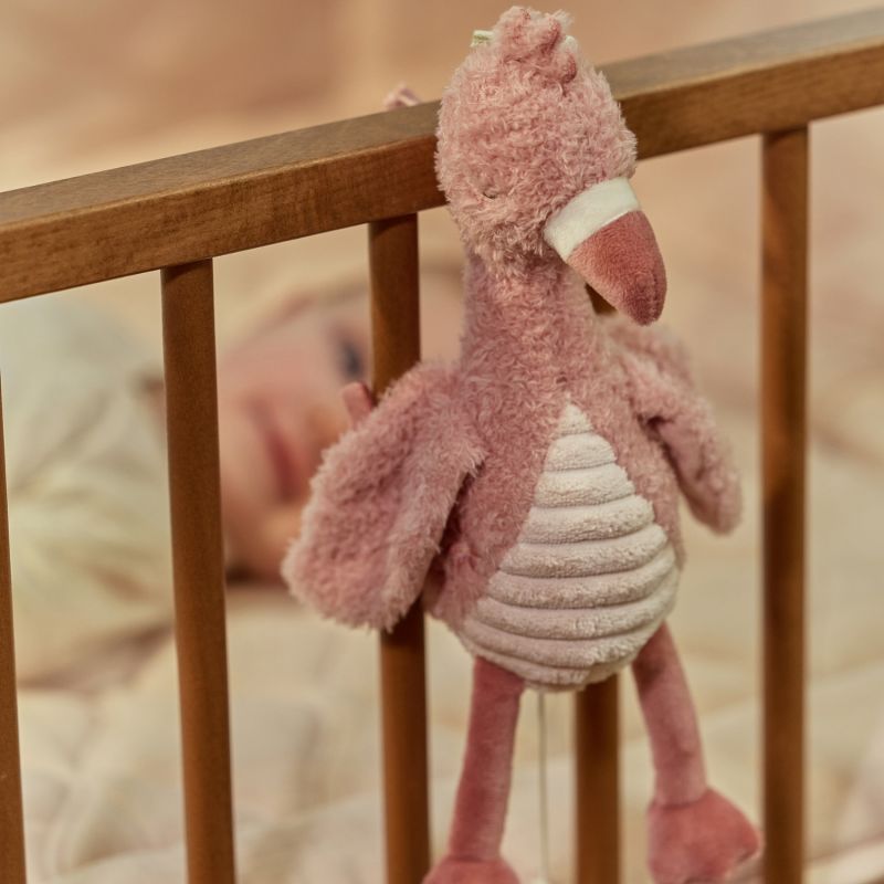 Peluche musicale à suspendre Flamant rose Safari Friends Little Dutch Ambiance 5