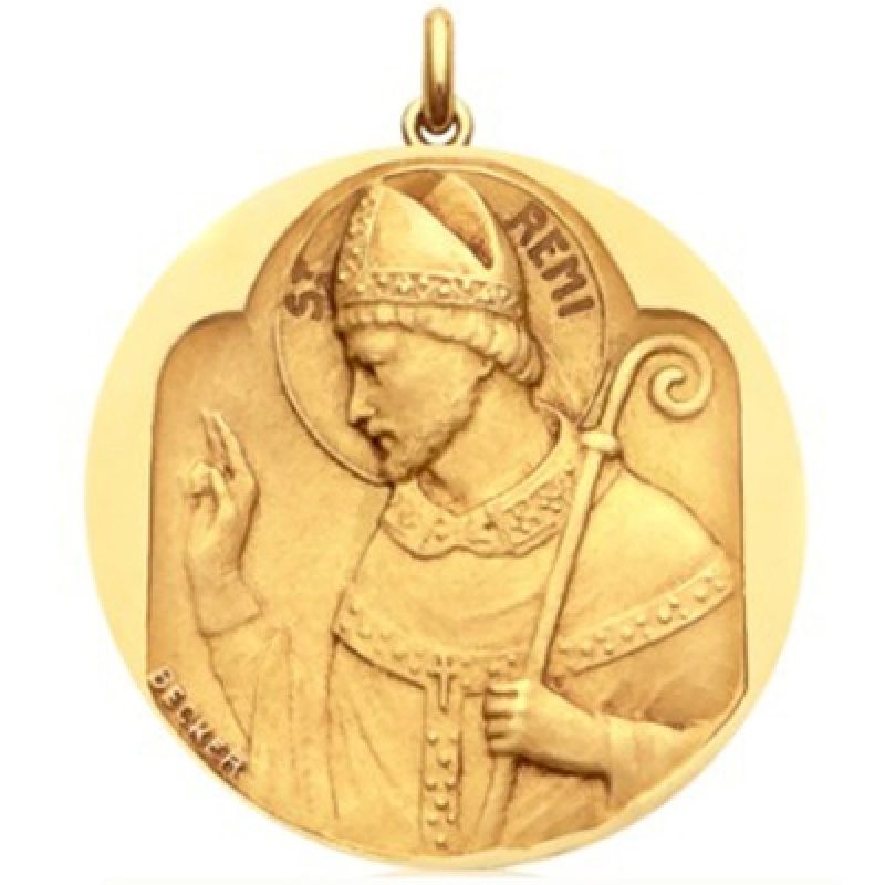 Médaille Saint Rémi (or jaune 750°) Becker