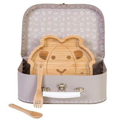 Valise Fusion Time coffret repas en bambou lion