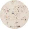 Tapis rond lavable en machine Monde beige (140 cm) - AFKliving