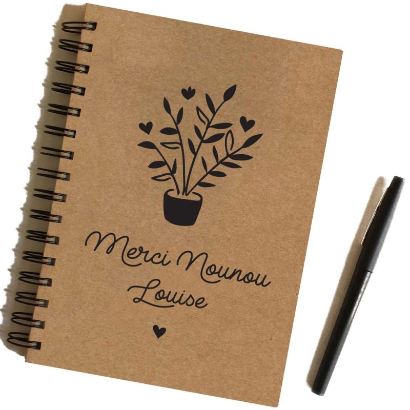 Carnet à spirale Merci Nounou (personnalisable) Les Griottes