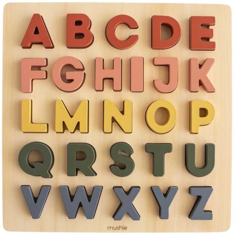 Puzzle en bois Alphabet (26 pièces) Mushie