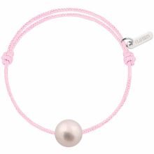 Bracelet enfant Baby Pearly cordon baby rose perle blanche 7mm (or blanc 750°)  par Claverin