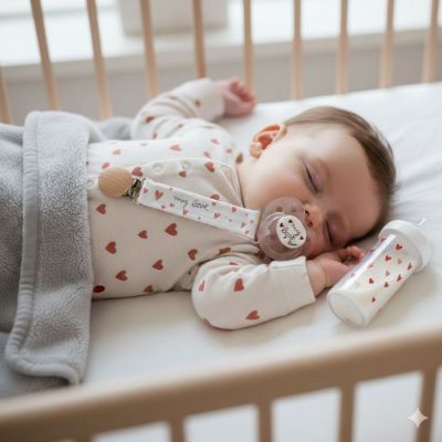 Attache-sucette universel tissu My Love