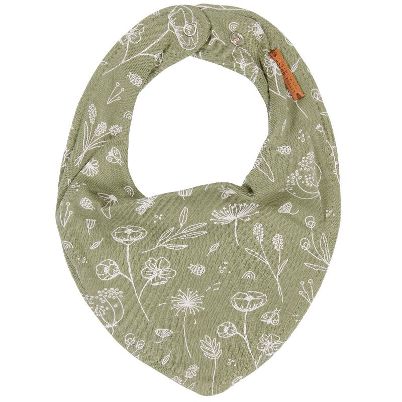 Bavoir bandana Wild Flowers olive Little Dutch
