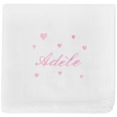 Lange coeur rose pastel personnalisable (70 x 70 cm) - ANVIE