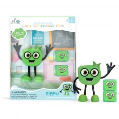 Personnage Pippa vert et 2 cubes lumineux - Glo Pals