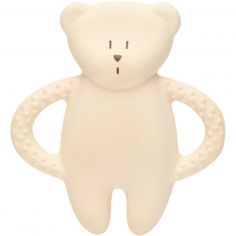 Ourson de dentition en caoutchouc naturel blanc polaire - Moonie