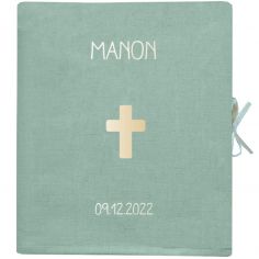 Livre de naissance vert amande 88 pages (personnalisable)