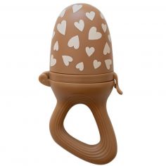 Sucette grignoteuse et 4 embouts Fall In Love camel - Zakuw
