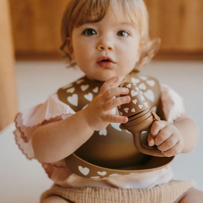 Sucette grignoteuse et 4 embouts Fall In Love camel