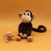 Peluche Zazou le singe maman et bébé Chocolat (26 cm) Les Déglingos Ambiance 8
