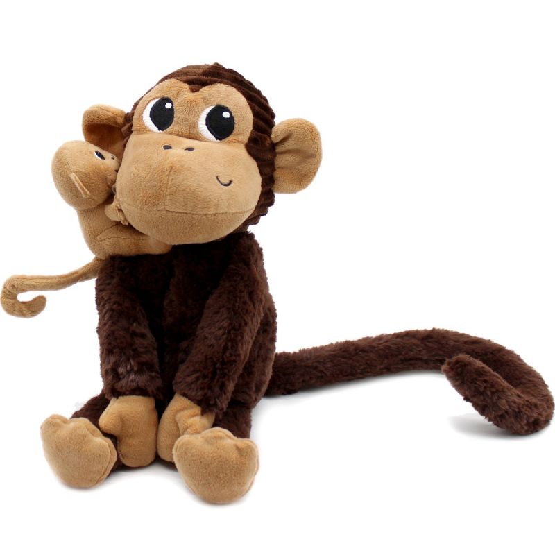 Peluche Zazou le singe maman et bébé Chocolat (26 cm) Les Déglingos Produit 5