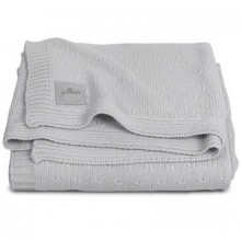 Couverture bébé en tricot doux gris (75 x 100 cm)  par Jollein