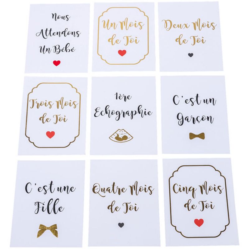 Cartes étapes de grossesse Oh les doux caprices (18 cartes) Arty Fêtes Factory