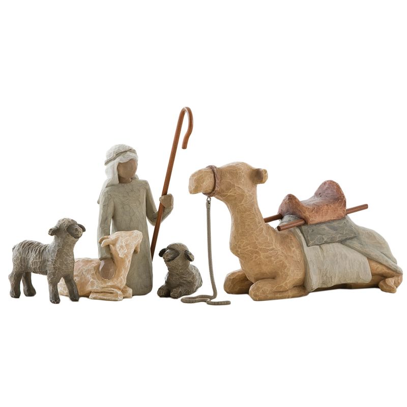 Figurines Le chamelier et ses animaux pour crèche de Noël Willow Tree (4 éléments) Willow Tree