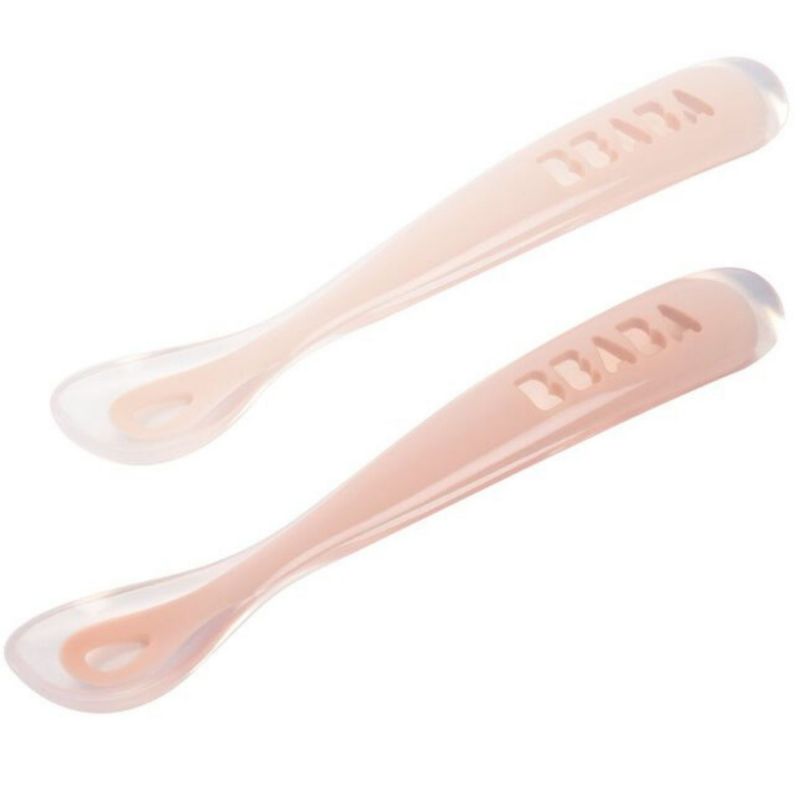 Lot de 2 cuillères silicone 1er âge Duo Barbe à papa Guimauve Béaba Produit 1