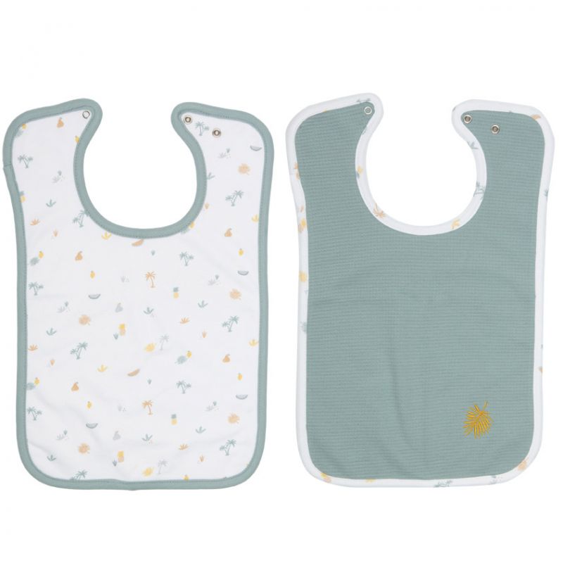 Lot de 2 bavoirs à pression Tropical Island Luma Babycare