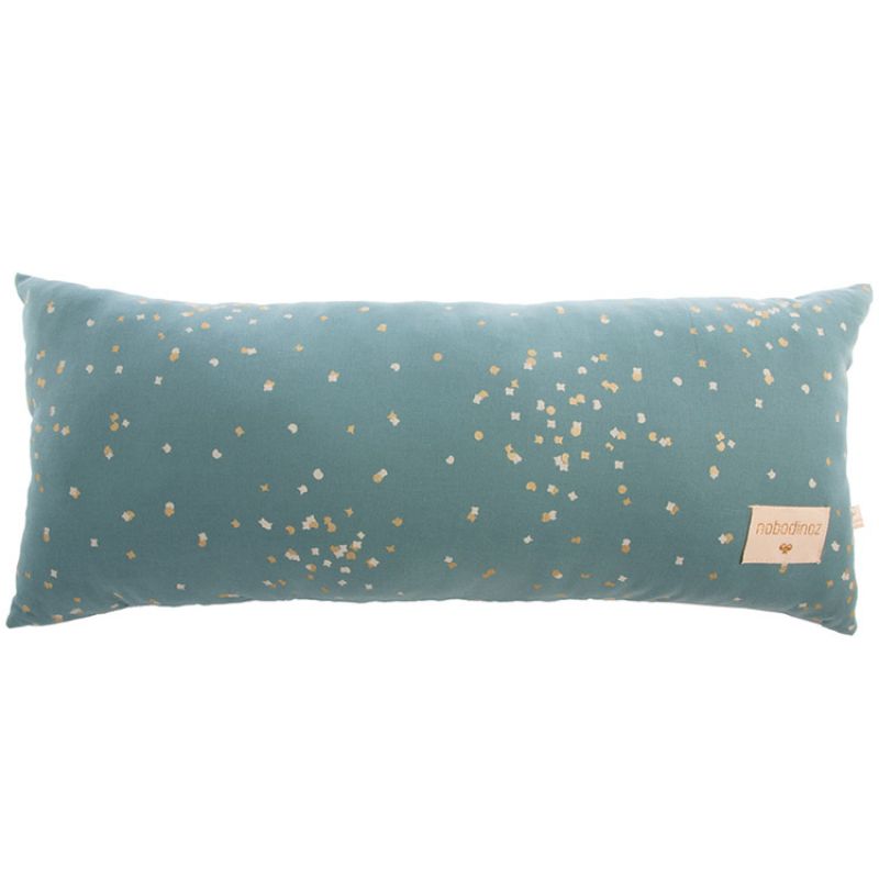 Coussin allongé Hardy Gold Confetti vert (22 x 52 cm) Nobodinoz