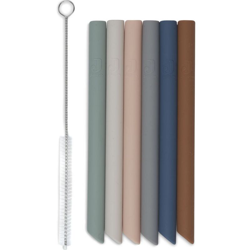 Lot de 6 pailles en silicone multicolores Jollein