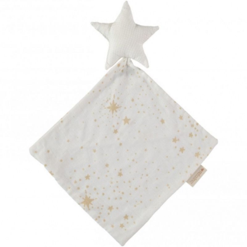 Doudou plat étoile Gold stella blanc Nobodinoz