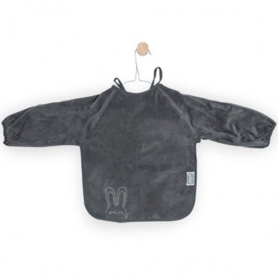 Bavoir à manches à nouer Sweet bunny gris anthracite Jollein