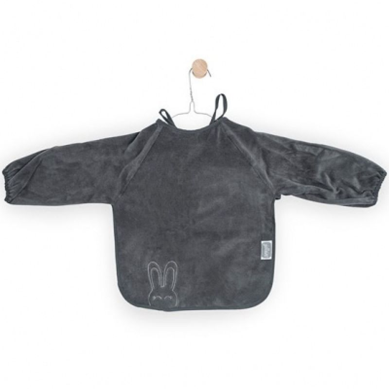 Bavoir à manches à nouer Sweet bunny gris anthracite Jollein