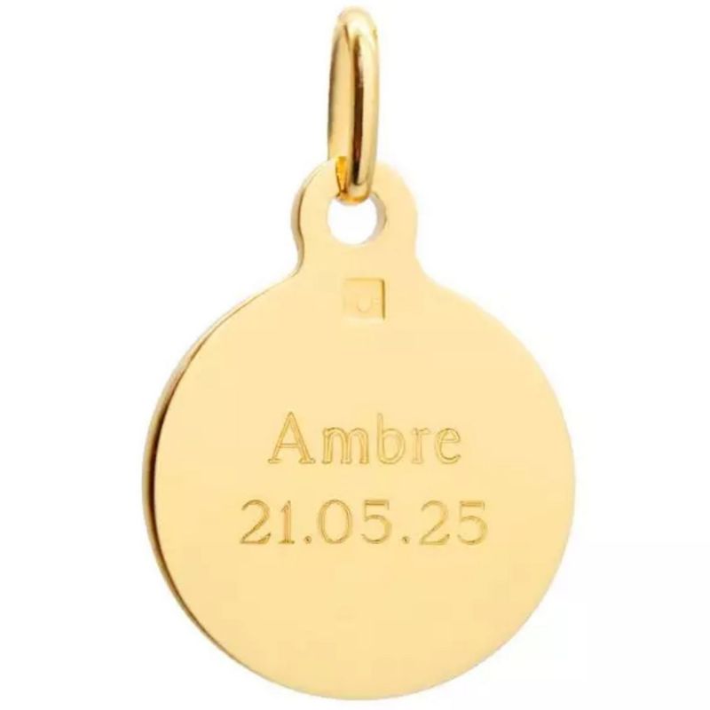 Pendentif médaille Ange Raphaël personnalisable (plaqué or) Petits trésors Produit 3