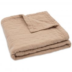 Couverture en gaze de coton Jacquard Biscuit (75 x 100 cm) - Jollein