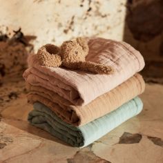 Couverture en gaze de coton Jacquard Biscuit (75 x 100 cm)