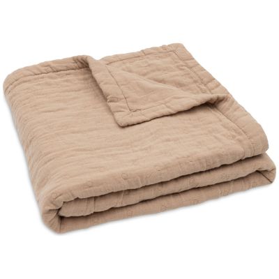 Couverture en gaze de coton Jacquard Biscuit (75 x 100 cm)
